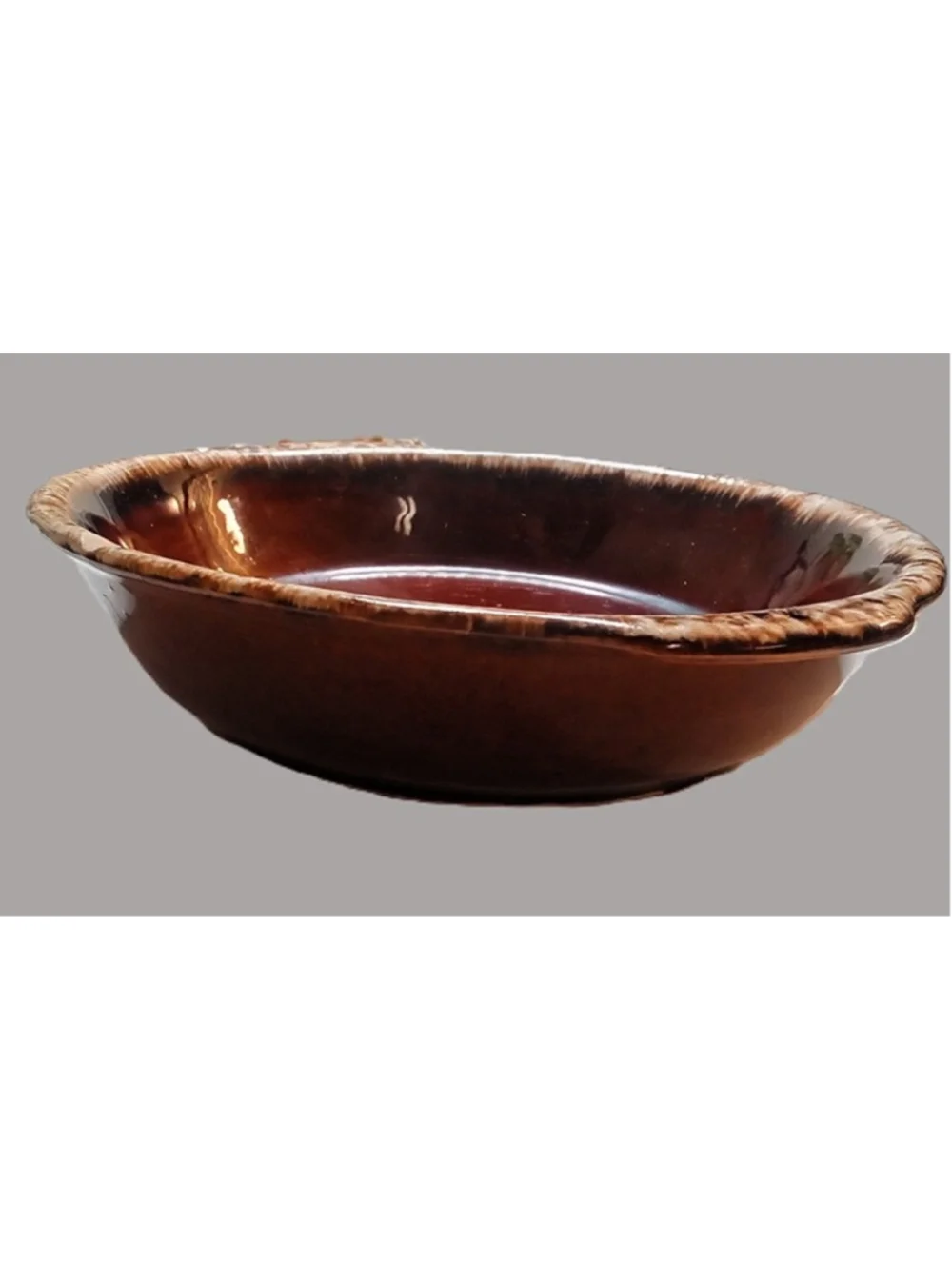 Hull Brown Drip Pottery Pair of Serving Dishes Vintage Mid Century Ovenproof